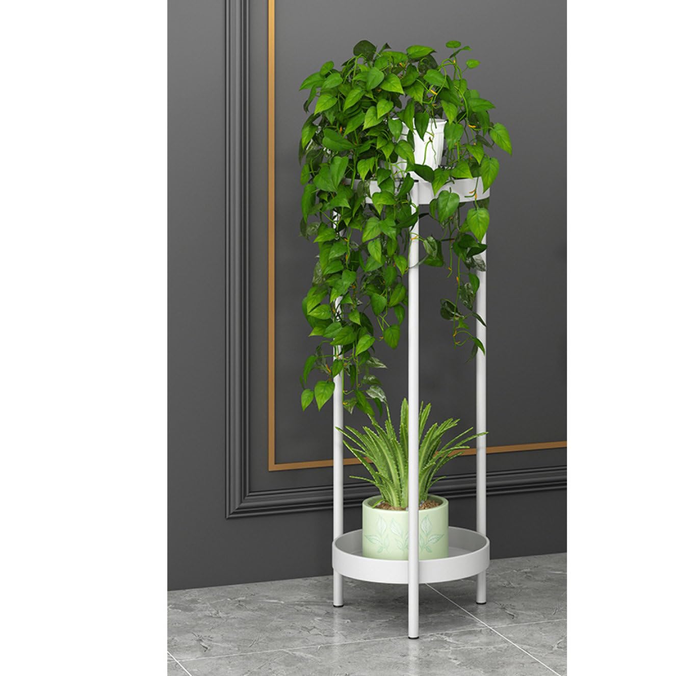 Mua MJKQ9 フラワースタンド 2段 花台 アイアン 25*60cm 観葉植物 台